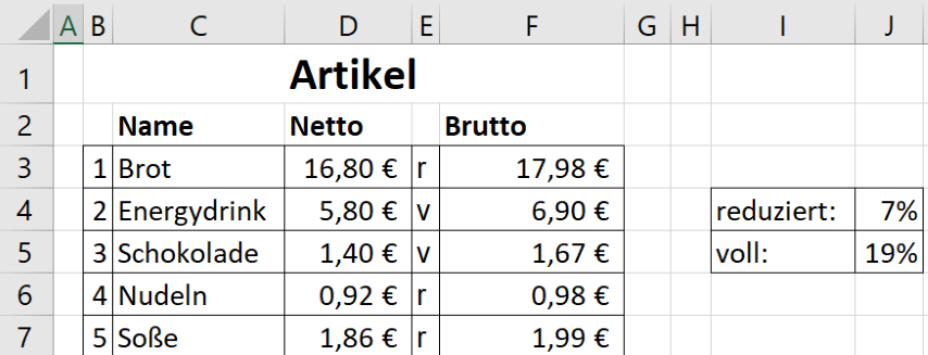 Stuersatz Excel-Sheet