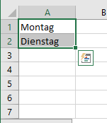 Wochentage ziehen